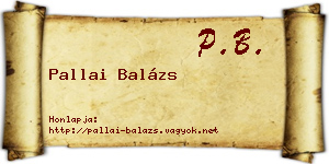 Pallai Balázs névjegykártya